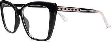 Amazon.com: AMOMOMA Trendy TR90 Oversized Blue Light Reading Glasses Women,Stylish Square Cat Eye Glasses AM6031C1 with Black Frame 0.0 x : Health & Household