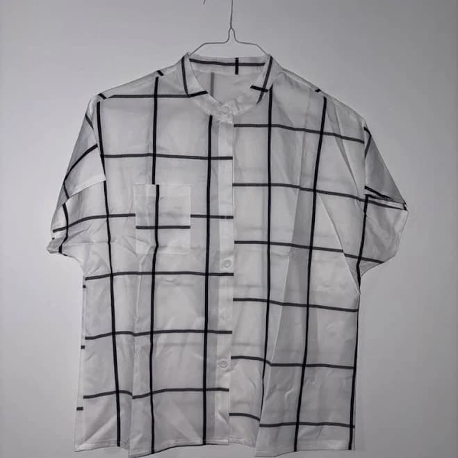 Casual Grid Button Down Shirt