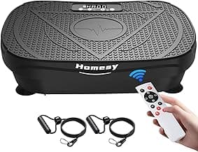 Homesy Vibration Plate Exercise Machine, Vibrating Plate for Lymphatic Drainage, Full Body Shake Platform Board for Home Fitness and Fat Burning, Sport Gym Equipment for Women Men