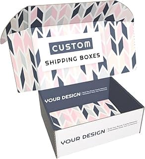 Custom Shipping Boxes (25 Pack) - Branded Mailer Boxes with Logo Print for Small Business and Subscription (Inside and Outside Print)
