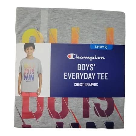 Champion Youth Boy's Soft Short Sleeve Everyday Chest Graphic Logo Tee