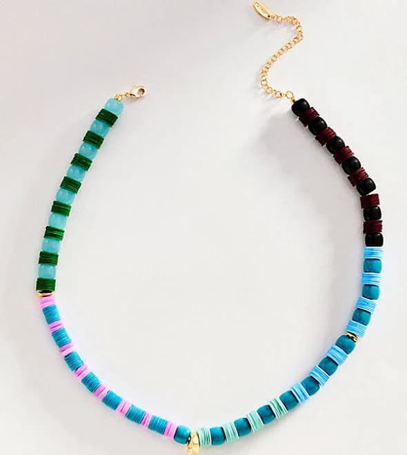 Anthropologie Colorblock Beaded Necklace