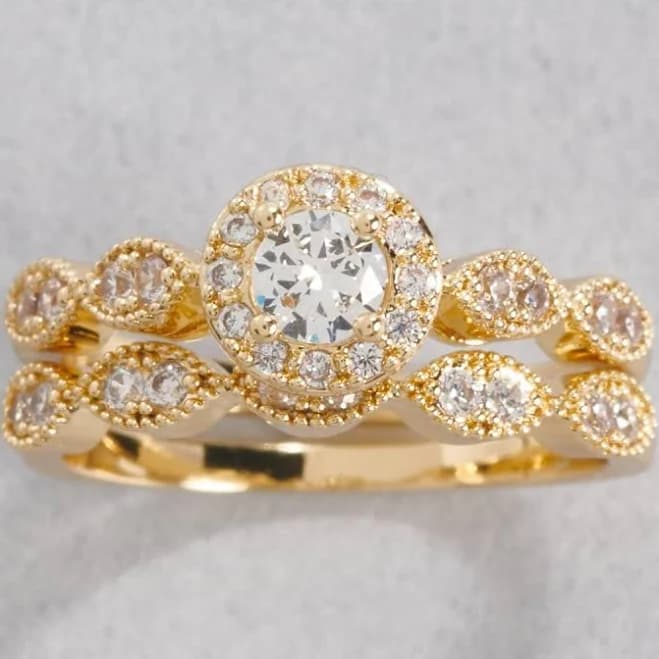 Ashley Cooper Women's Halo Marquise Cut Clear Stone Ring