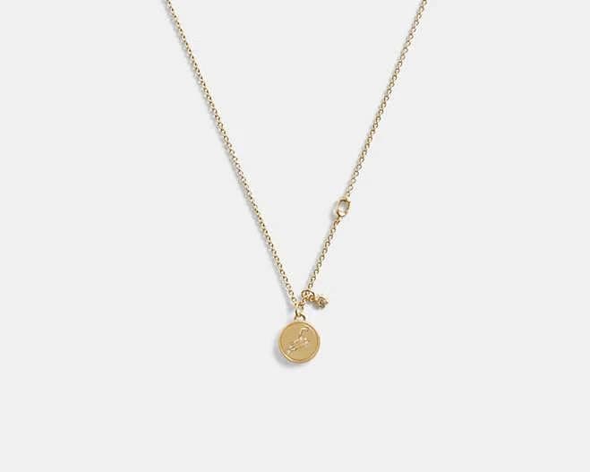 Coach Women's Leo Coin Pendant Necklace