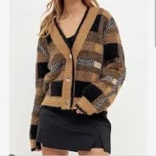English Factory Plaid Cardigan