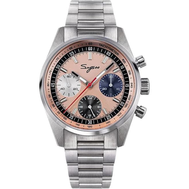 Sugess S465 Chronograph Stainless Steel Dial Silver Hand