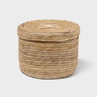 Brightroom Round Banana Twist Basket with Lid