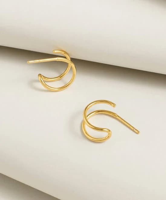 Madewell 14K Gold Demi-Fine Double Hoop Earrings