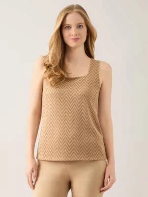 Kasper Women's Chevron Pointelle Knit Tank Top