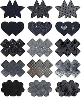 Pasties Rave Pack - Nipple Covers Stickers - Disposable Sticky Breast Petals - 15 Pairs