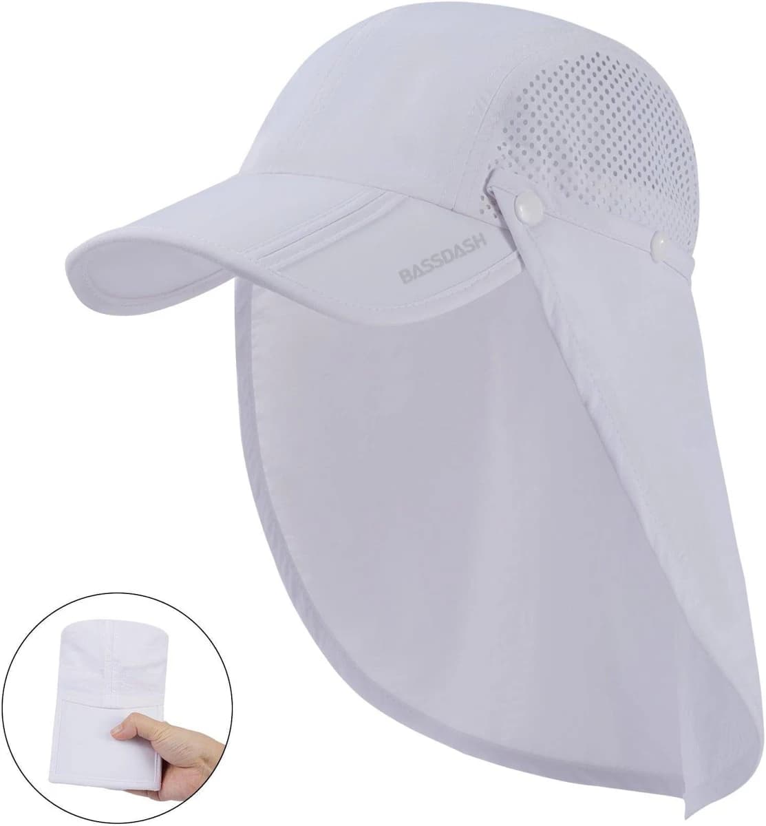 Bassdash Fishing Packable Sun Hat with Removable Neck Flap