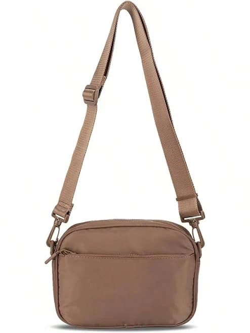 Nylon Checkered Crossbody Bag