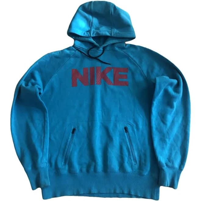 Nike Hoodie Size M: Teal With RED Logo