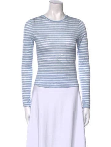 Reformation x Camille Rowe Striped Crew Neck Top