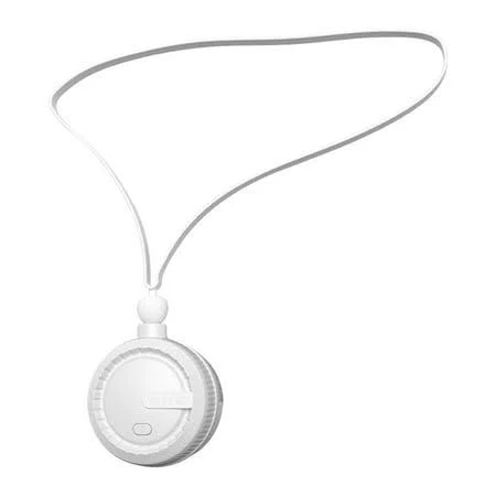 White Portable Neck Fan Hands Free Wearable Personal Fan With Detachable Lanyard Usb Rechargeable 3 Speeds Powerful Small Bladeless Fan For Outdoor
