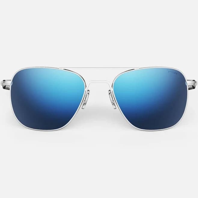 randolph engineering Aviator Matte Chrome & Atlantic Blue Sunglasses