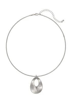 Wonderly Neckwire Open Oval Disc Pendant Necklace