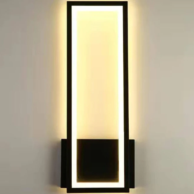 Modern Backlit Rectangular Bedroom Wall Sconce