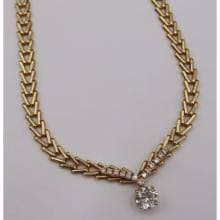 Sold at Auction: JEWELRY. 14kt Gold and 2.01ct Diamond Necklace.