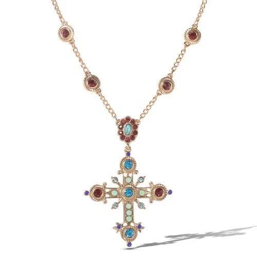 Jessica Simpson Crystal Cross Pendant Necklace