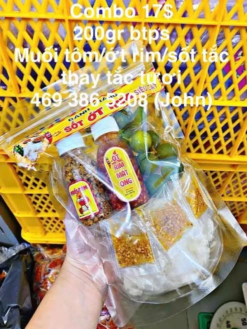 Combo bánh tráng ớt rim / muối tôm/ sốt tắc mix mỡ hành tỏi/ vietnamese food