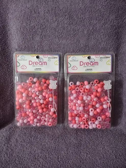 2 Packs Of Dream Hair Accessories Round Hair Beads Br2300mpk Pink -
