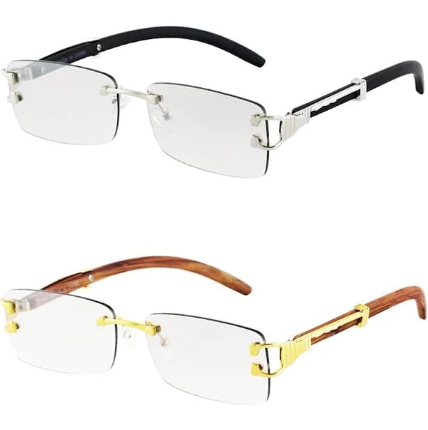 Flawless Eyewear Retro Rimless Rectangular Sunglasses