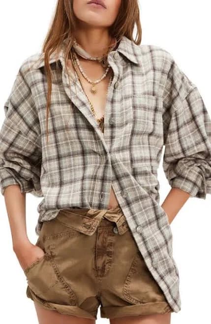 Free People Ashley Plaid Shirt