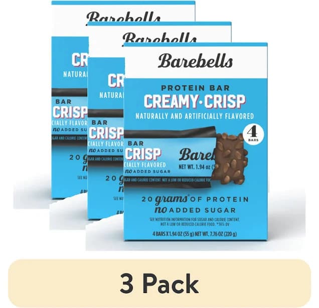 (3 pack) Barebells Protein Bars, Creamy Crisp, 20g High Protein, 1.9oz, 4 Count, Size: 1.9 oz