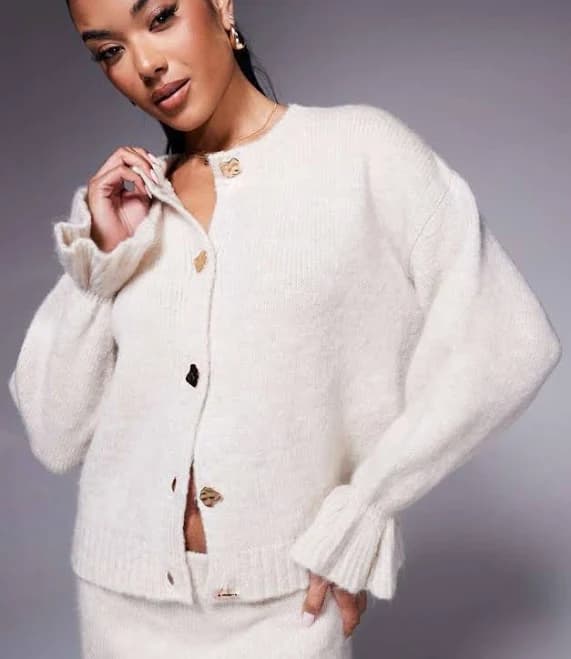 ASOS Knit Cardigan with Gold Buttons