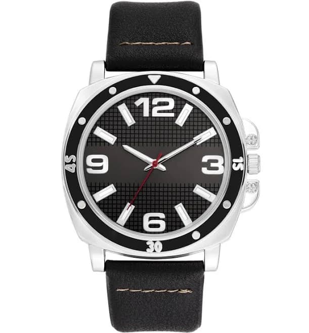 George Analog Watch with Leather Strap