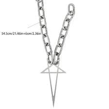 Punk Gothic Link Chain Goth Pentacle Necklace for Men Women Coarse Chains