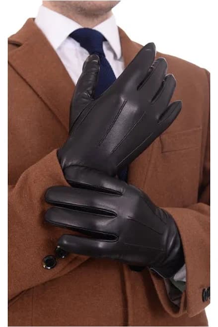 Ariston Men's Genuine Leather Touch Screen Gloves