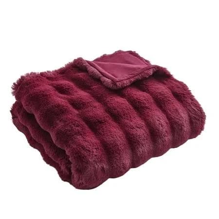 Better Homes & Gardens Grey Bubble Faux Fur Throw