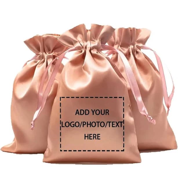 20-100PCS Soft Satin Wig Storage Bags with Drawstring | Hair Extension Packaging | Wholesale &