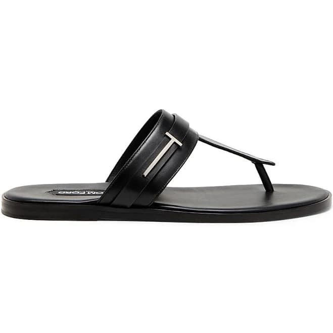 Tom Ford Men's Logo Leather Sandals