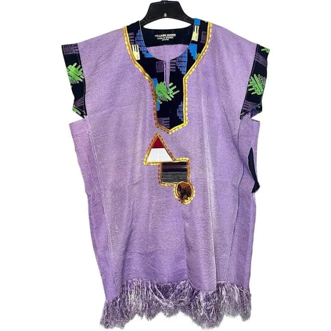 African Light Purple Nigerian Yoruba Traditional Agbada Top/shirt