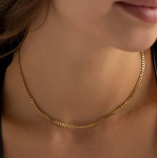 14K Gold Curb Chain Necklace