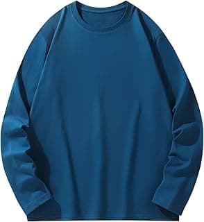 Crewneck Sweatshirts for Men Casual Stylish Long Sleeve Solid Athletic Shirts Gym Workout Tee Tops Loose Pullover