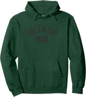 Green Bay GB Arched Text Distressed Black Print Pullover Hoodie