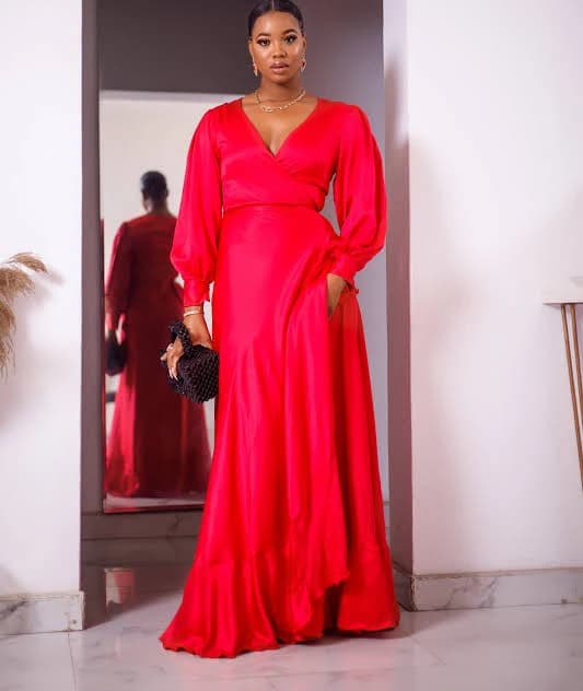 African Ruffle Maxi Dress