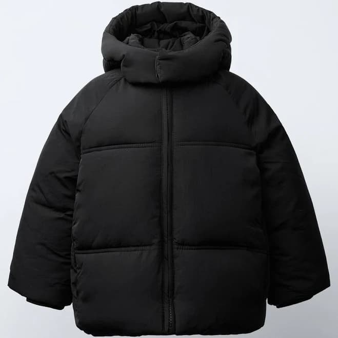 Zara Kids Hooded Water Repellent Puffer Coat
