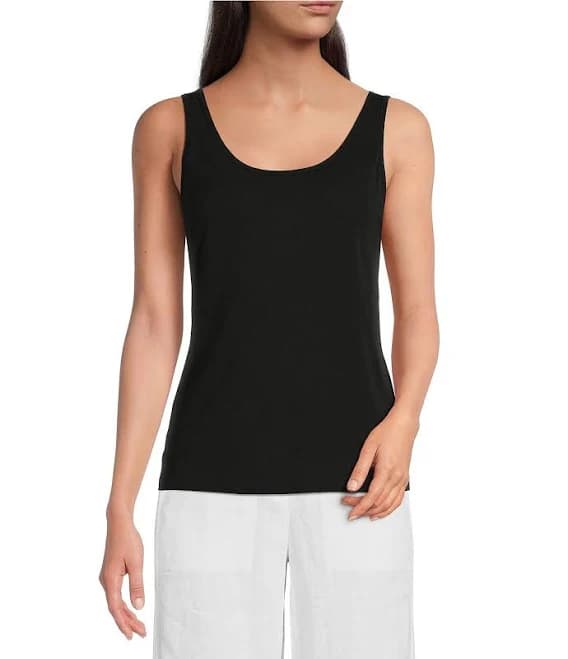 Eileen Fisher Women's Stretch Silk Jersey Scoop Neck Tank