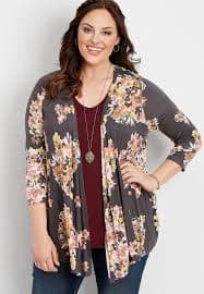 plus size crochet back floral cardigan | maurices