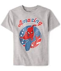 Boys Spider-Man Americana Graphic Tee - gray
