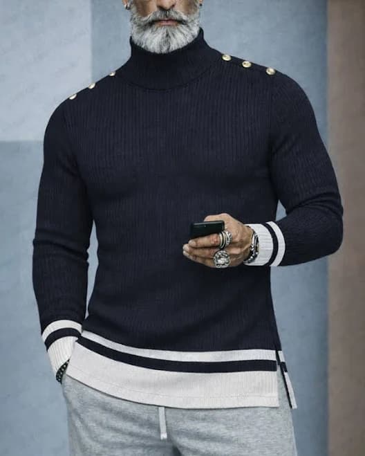 Stylish Designer Turtleneck Knit Top