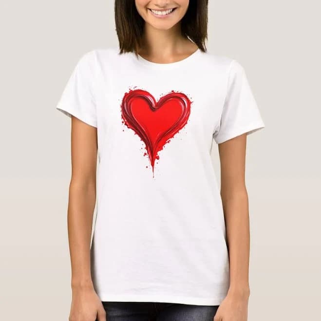 A Stylized Heart in The Big Heart T-Shirt