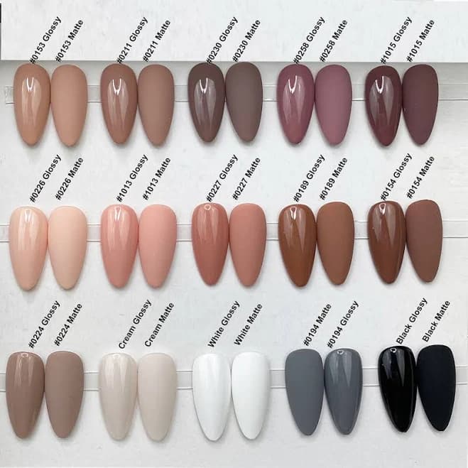 the nailest Solid Color Neutral Tone Nails Matte or Glossy