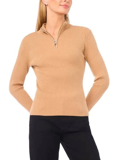 Halogen Women's Rib Quarter Zip Sweater