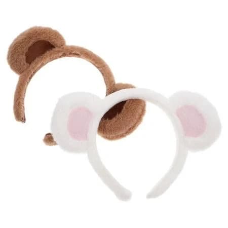 Raindrops 2Pcs Plush Bear Ear Headbands Comfortable Headbands for Makeup Face Washing, Size: Small